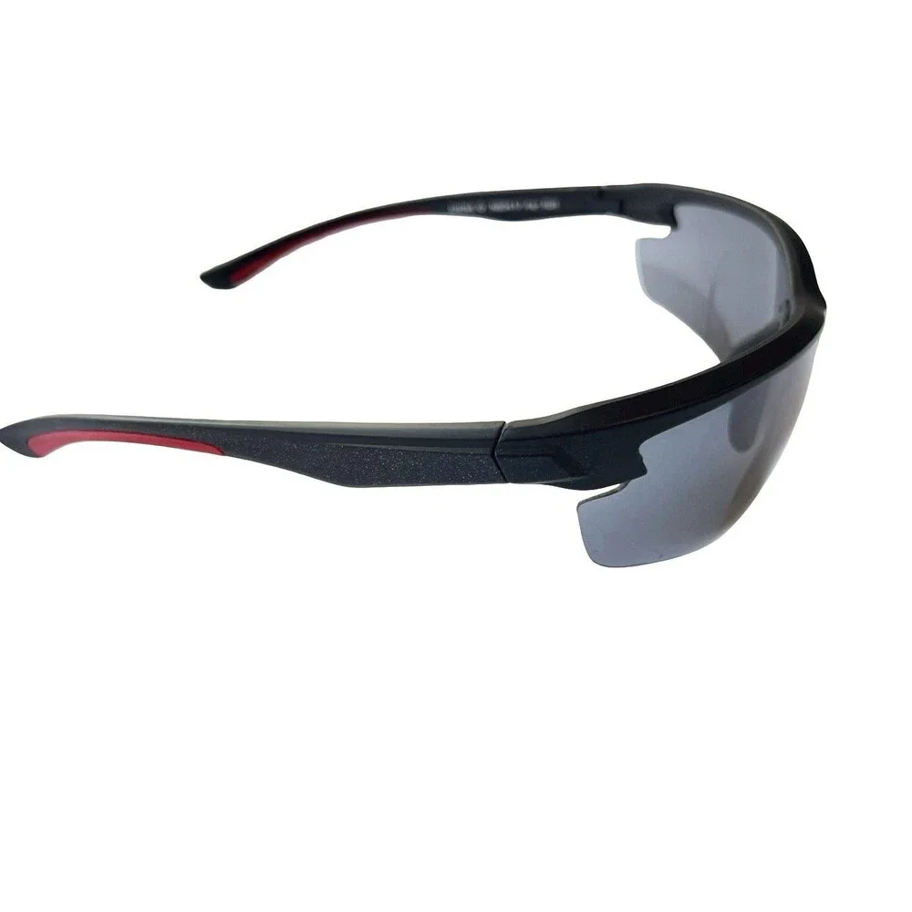 Foster Grant Sport Sunglasses Black Red Wraparound Smoke Lens Y2K Cycling